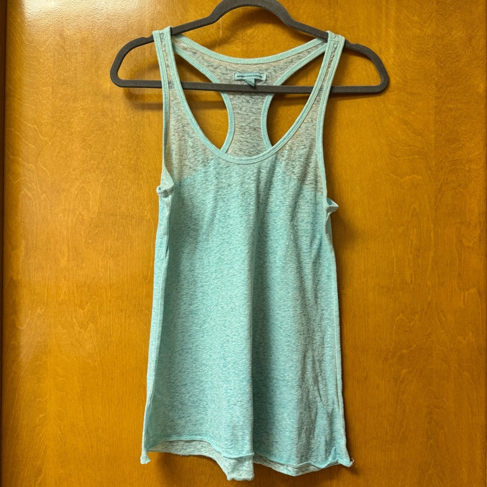 American Eagle Outfitters Aqua Racerback Tank Top Size M